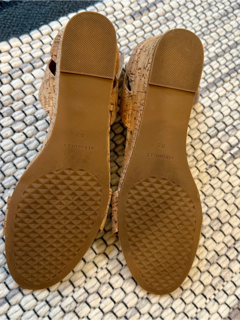AEROSOLES Cork Ankle-Strap Sandals in Tan